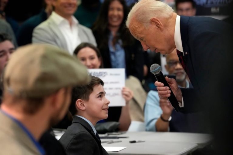 Biden offers advice to boy with stutter while campaigning in Milwaukee