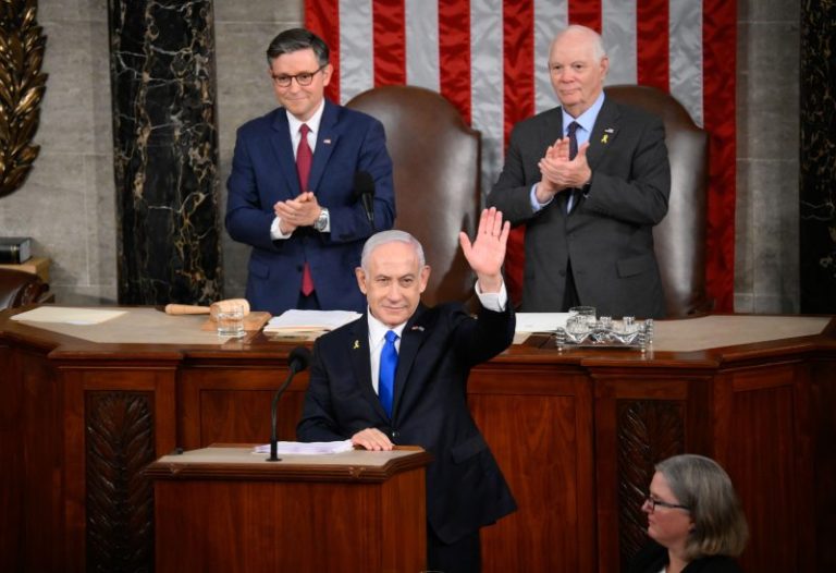 Netanyahu dismisses critics, scolds protesters in defiant speech to Congress